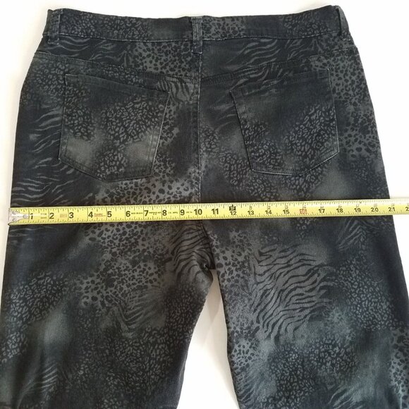 Gloria Vanderbilt Amanda Jeans Black Animal Print SIZE 16 Stretch 35x29 Grey - Picture 6 of 16